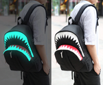 Shark Night Luminous Backpack w/ USB Charging for Laptop, Smartphones, etc