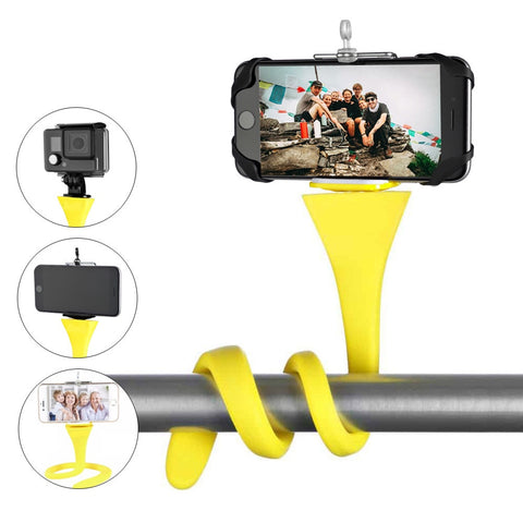 Flexible Selfie Stick Monopod, Tripod, and Holder for GoPro iPhone Camera Phones Car Bicycle