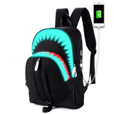 Shark Night Luminous Backpack w/ USB Charging for Laptop, Smartphones, etc